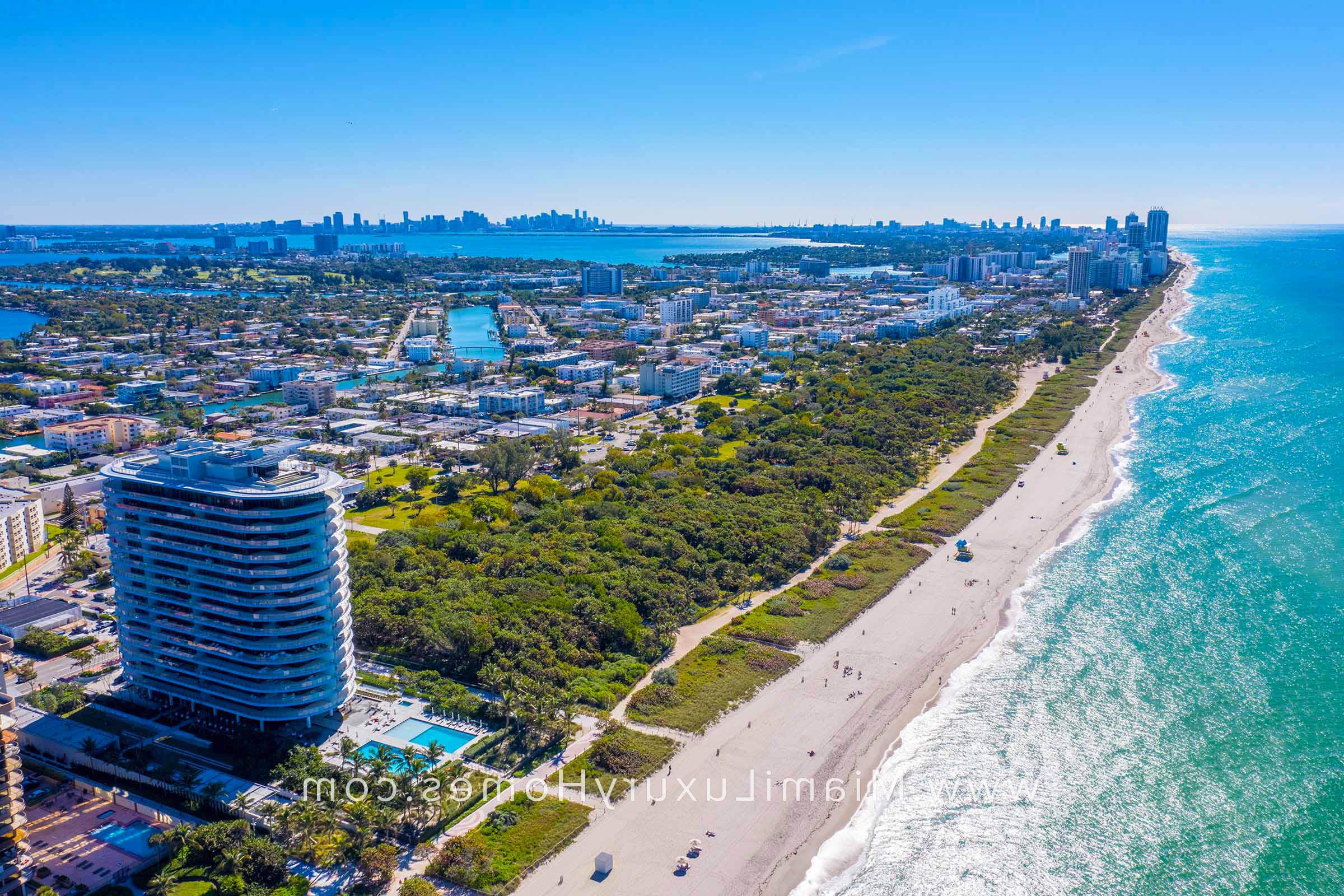 八十七公园和迈阿密海滩鸟瞰图